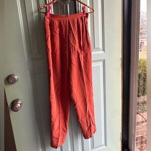 Silky Orange Vintage Pants